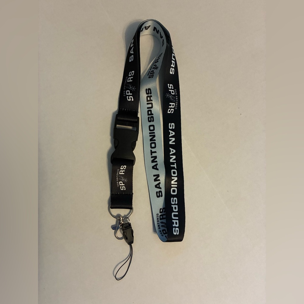 NBA San Antonio Spurs Black and White Lanyard